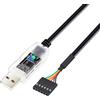 DTECH Adattatore da USB a TTL FTDI Chip 3.3 V 6 pin USB a UART Debug Cavo FT232RNL IC Serial Converter LED Indicatori per Windows 11 10 8 7 XP MAC Linux, semplice debug e programmazione (1.8 m)