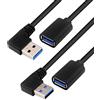 BRIEFCEC Cavo Prolunga USB 3.0 Maschio a USB 3.0 Femmina 90Gradi USB Maschio a Femmina 30cm USB Prolunga 5 Gbps Connettore Adattatore per PC, Lettore di Schede, Tastiera, Scanner(Sinistra+Destra, 2Pezzi, Nero)