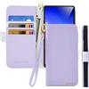 Butnyeoe Cover per Samsung Galaxy S10e Case,Custodia Samsung S10e Libro,Trama Litchi PU Pelle Protettiva Portafoglio Flip/Folio Wallet Case Con Slot per Schede e Magnetica Supporto,Viola Chiaro