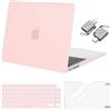 MOSISO Custodia Compatibile con MacBook Air 13 Cover M5 M4 M3 M2 2026-2022 A3449 A3240 A3113 A2681,Case per MacBook Air 13,6'' display Liquid Retina&Copritastiera&Pellicola&Tipo C, Gesso Rosa