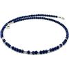 Handmade Collana Lapislazzuli Blu e Argento 925, Girocollo Pietre Dure, Gioielli Minimalisti, Bijoux Boho, Pietra di Settembre, Chakra della Gola