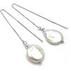 Generico Orecchini Lunghi con Perle Barocche d'Acqua Dolce, Pendenti in Argento 925 Italiano, Gioielli Minimalisti, Bijoux Matrimonio