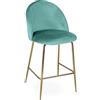 SAMIRA Sgabello cucina imbottito, sgabello alto mod. Nicole (1, Verde tiffany - piede dorato)