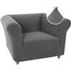 WWQQKJ Copridivano Chesterfield Elasticizzata Fodera per Divano Elasticizzato Antiscivolo Antimacchia, Copridivano 3 Posti con Braccioli Tessuto Super Morbido(Grigio,1 Posto)