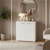 Komodee Commode FAUSKE - Capiente - 2 Porte - Bianco - Larghezza 69 cm, Altezza 74 cm, Profondità 34 cm