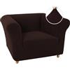 WWQQKJ Copridivano Chesterfield Elasticizzata Fodera per Divano Elasticizzato Antiscivolo Antimacchia, Copridivano 3 Posti con Braccioli Tessuto Super Morbido(Marrone,1 Posto)