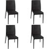 HOUSE COLLECTION, SEDIE SELENE SENZA BRACCIOLI, IN POLIPROPILENE, LINEA RATTAN, MARRONE (ARE070x4)