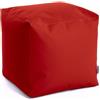 Avalon - Pouf Poggiapiedi CUBO Jazz, Puff Poggiapiedi Divano quadrato, Pouffe Imbottito in Similpelle Resistente e Antistrappo, Comodo e Impermeabile, Made in Italy(50cm-Rosso)