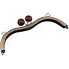LIUCHUCHU Chiusura per Borsa Clic Clac Arco di Chiusura con Chiusura a Bacio con Struttura in Metallo for Borsa da Cucito Portamonete 19 cm(Brown)