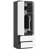 BDW Armadio a 2 ante, 2 cassetti, armadio per camera da letto, soggiorno, corridoio, 180 x 60 x 51 cm