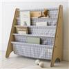 3 Sprouts - Porta Libri per Bambini - Libreria Montessoriana per Cameretta - Gingham Blu