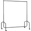 HOMCOM Rella Appendiabiti Attaccapanni in Metallo, Stand per Vestiti con Rotelle, Nero, 150x60x170cm