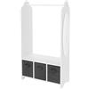 Joyz Appendiabiti per Bambini Multifunzionale con Specchio 63 x 30 x 115 cm e 3 Scatole Armadio per la Stanzina dei Bambini Organizzatore Moderno Spazio di Stoccaggio per Vestiti Guardaroba