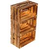 Kistenkolli Altes Land Set di 3 cassette per vino Hilde fiammate senza 38 x 22 x 19 cm, decorazione per la casa