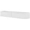 MODULARREDO | DOMINO Mensola da Muro con Cassetto, Comodino Sospeso, Mensola da Parete, 88.2x13.4 p20 cm, Bianco, Kit Tasselli Incluso - Made in Italy