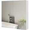 kleankin Specchio Bagno Contenitore Specchiera 60x15x60 cm Bianco Lucido