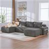 Soweiz Divano modulare, comodo divano ad angolo, tessuto in velluto e design ergonomico, grande divano nuvoloso a 5 posti, imbottitura in memory foam, costruzione robusta e braccioli comodi (grigio scuro)