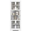 LIFEZEAL Mobile Bagno Angolare Salvaspazio, Armadio Bagno ad Angolo 66 x 35 x 171 cm, Credenza Cucina, Dispensa, con 6 Scomparti, 4 ante e 2 Ripiani Aperti, per Soggiorno, Cucina (Bianco)