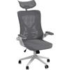 Vinsetto Sedia da Ufficio con Poggiatesta 65x64x120-130 cm Grigio e Bianco
