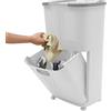 YUYUZI Cesto lavanderia a 4 ruote, carrello lavanderia con 3 cesti e maniglia, cesto lavanderia con telaio in metallo, per bagno, lavanderia, bianco