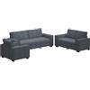 vidaXL Set di Divani 3 pz con Cuscini Grigio Scuro in Velluto, divano, divano seduta, divano relax, divano comfort, sedia tv