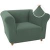 WWQQKJ Copridivano Chesterfield Elasticizzata Fodera per Divano Elasticizzato Antiscivolo Antimacchia, Copridivano 3 Posti con Braccioli Tessuto Super Morbido(Army Green,1 Posto)