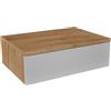 Planetmöbel Amyra - Consolle da parete sottile con cassetto, per guardaroba, corridoio e toletta, colore: rovere dorato/bianco, montaggio a parete, 50 x 16 x 35 cm