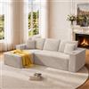 Scisola Divano Angolare 3 Posti, divano ad angolo a forma di L, divano letto con Chaise Longue per Soggiorno Appartamento, Non richiede installazione, 261x172x60cm, Beige