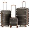 Flight Knight Set di 3 Valigie Rigide ABS per Viaggi e Vacanze Bagaglio a Mano 40 cm Medio e Grande da Stiva Trolley Leggero e Resistente 8 Ruote Spinner con Serratura TSA