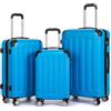 Boleedy Set di Valigie Rigide 3 Pezzi(55/66/76cm),Set Valigia Leggero in ABS Rigido con Lucchetto e Ruote a 360°,Grande Trolley per Business e Viaggio