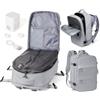 WEPOET Zaino da Viaggio 47x33x20 con Sottovuoto Vacuum Backpack Aereo Bagaglio a Mano Zaino Easyjet 42 * 30 * 20 Con Pompa Donna Uomo Zaini Casual Porta PC 15.6 Pollici(Grigio)