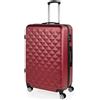 ITACA - Valigia 23Kg da stiva capiente Valigia rigida XL con ruote silenziose Trolley Grande Rigido leggero ideale per viaggi lunghi con Lucchetto a combinazione TSA, Granata
