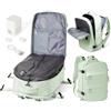 WEPOET Zaino da Viaggio 47x33x20 con Sottovuoto Vacuum Backpack Aereo Bagaglio a Mano Zaino Easyjet 42 * 30 * 20 Con Pompa Donna Uomo Zaini Casual Porta PC 15.6 Pollici(Verde Menta)