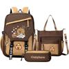 Lpoppcx Capybara Zaino Per Bambini, Capibara Per Scuola,Ragazza Zainetti Per Bambini Grande Zainos Capibara Kit Con Astuccio Capybara Impermeabile Zainetto Zaino Scuola Elementare Set Di Cancelleria