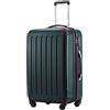 Hauptstadtkoffer ALEX Trolley Rigido Espandibile 65 cm (74 L) con Lucchetto TSA, Valigia da Viaggio Robusta con 4 Ruote Doppie, Verde scuro
