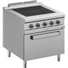 DEXION Cucina professionale elettrica con 4 piastre quadre ribassate - Potenza 4 x kW 2.5 - Forno elettrico - cm 80 x 90 x 85 h
