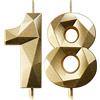 Deratta Candele Compleanno Candela Numero 18 Decorazioni Torta Compleanno Candeline Compleanno Oro Candele per Feste Candelina 18 anni
