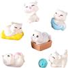 YskerrigToy Gatto Figurine, 6 Pezzi Gatti Decorazione per Torte, Mini Cat Figure Ornamenti, per Auto da Casa Decorazioni Festa di Compleanno