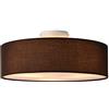 lux.pro Lampada da Soffitto con Paralume Cilindrico Rivestito in Tessuto Traslucido Plafoniera Rotonda AxØ 12x45 cm con 3 Fonti Luce per Soggiorno Sala Camera da Letto - Marrone