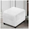 XGANGM Quadrato Copri Pouf 40X40/45x45/50x50/60x60/90x90/100x100CM Elasticizzato Copri Ottomano Velluto Copri Sgabello Copertura Pouf Fodera poggiapiedi,Bianca,43x43x43cm