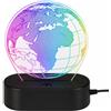 MIK funshopping Lampada notturna 3D, effetto 3D, con cambio colore, altezza 20 cm (sfera del mondo)