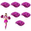 OUKENS Pom Pom Cheerleading, 7 Colori 6 Pezzi Pom Pom Cheerleading Accessorio Danza per Feste Sport Pompon Cheer(rosa rossa)