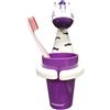 Jauhmui Portaspazzolino da denti per bambini con tazza, porta spazzolini a forma di animale con ventosa, porta spazzolino da denti, simpatico portaspazzolino per neonati e bambini (zebra)