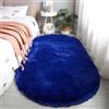 Treer Tappeto Ovale Salotto Moderno Pelo Corto Lavabile Morbido Tinta Unita Tappeti per Soggiorno Tappeti per Interni Morbidi Tappeti, per Divano Camera da Letto Home Decor (100x200cm,Blu Reale)