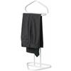 Generico Homea Servo Muto da Camera in Metallo Indossatore Appendiabiti da Terra Salvaspazio - 43,5x36x110,5cm - Omino Porta Abiti con Design Moderno, Stand per Giacche, Pantaloni e Camicie (Bianco)
