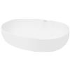 ECD Germany Lavabo da Appoggio Ovale 600 x 420 x 145 mm Lavandino Bacinella Lavamani Lavello Sanitari da Bagno in Ceramica Bianco Lucido Lavandino Lavandini su Piano Foro di Scarico Universale