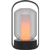 CALEX Lampada da Tavolo Como, Ricaricabile, Effetto Fiamma, Nera | Un avvolgente effetto fiamma in luce calda, con batteria ricaricabile per interno ed esterno