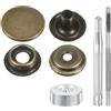 QUARKZMAN 24Set Bottoni Automatici a Pressione in Pelle, 17mm Dia 3.31 Lungo in Ottone con 4 Strumenti Installazione Inclusi Metallo da Cucire per Borse Cappotti Barche Tela, Bronzo