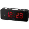 Retoo Sveglia Digitale da Comodino, Orologio con Allarme, Funzione Snooze, Formato Orario 24 Ore, Funzionamento a Rete, per Scrivania, Camera da Letto, Cucina, Ufficio, Nero