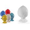 Mondocreazioni Pumo pugliese in ceramica elegante complemento d'arredo colorato decorativo gic (11 x h 17 cm art 976, Giallo)